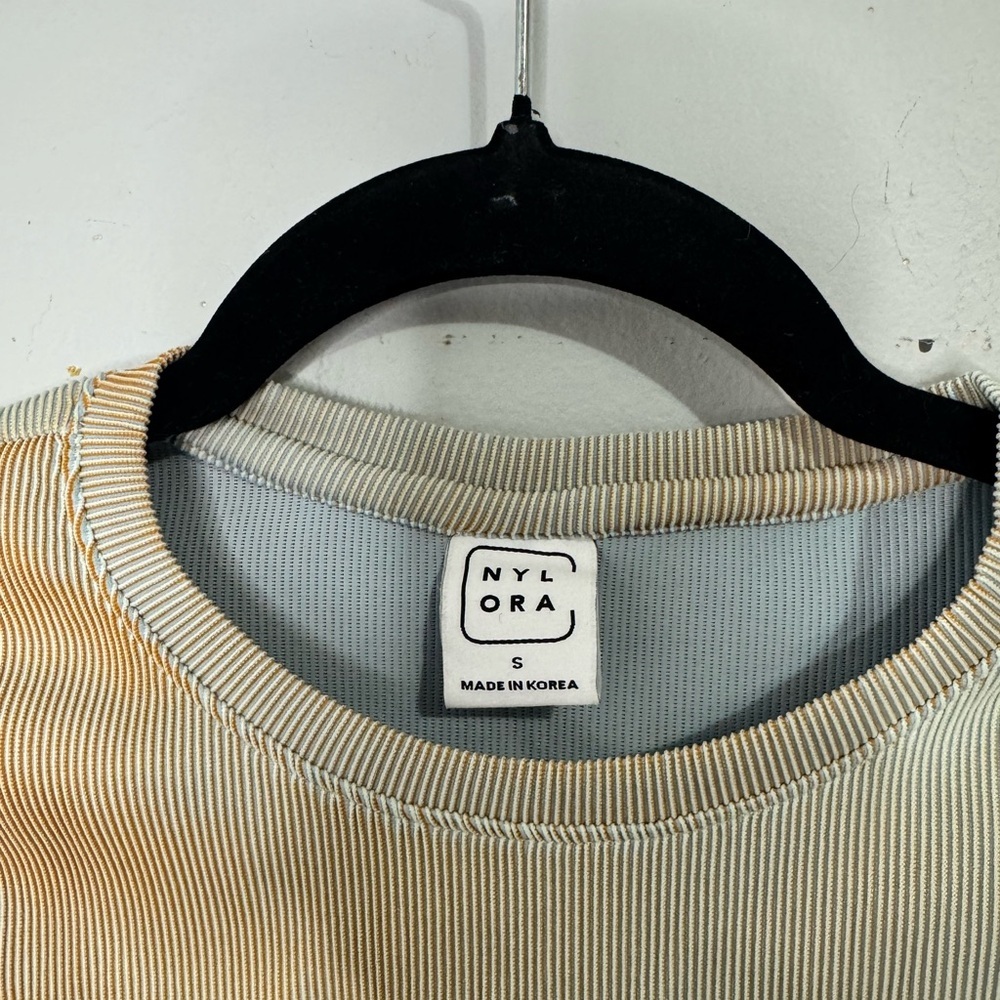 Nylora Women's Tan and Cream Crop Top - Picture 5 of 5